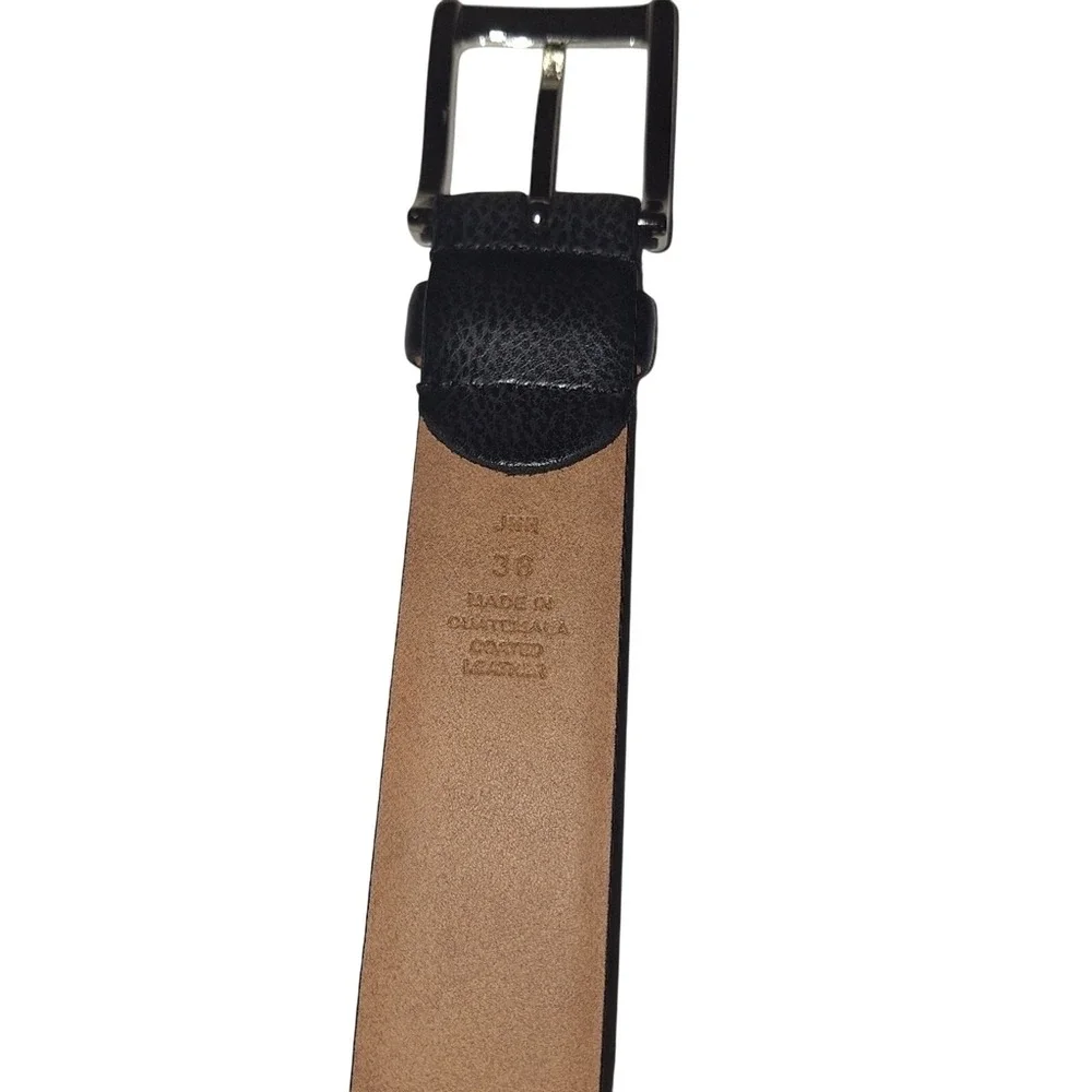JHH‎ Men's Black Belt Size 36 Leather Pin Hardware Buckle Casual Formal Office